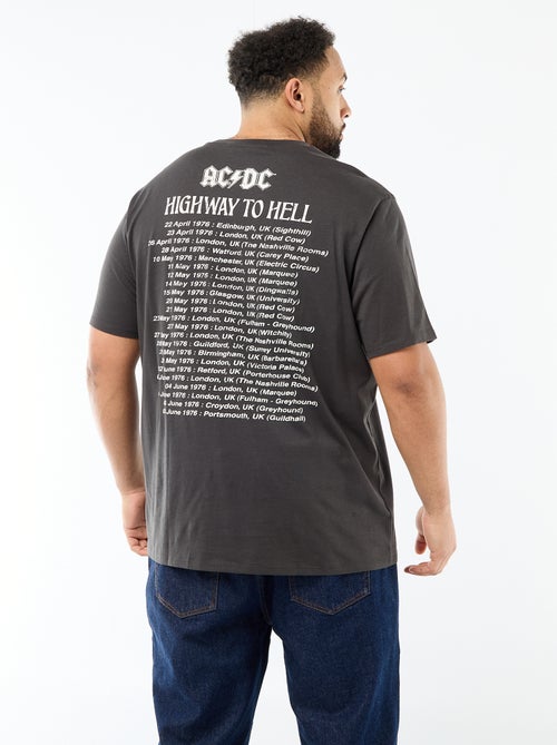 Camiseta de manga corta y cuello redondo 'ACDC' de algodón - Kiabi