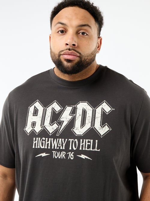 Camiseta de manga corta y cuello redondo 'ACDC' de algodón - Kiabi