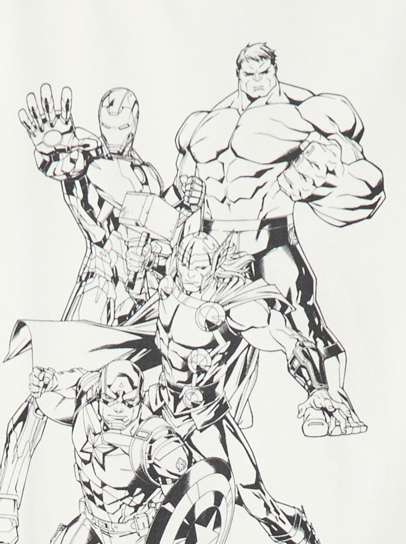 Camiseta de manga larga - Avengers - colección fácil de poner Blanco - Kiabi