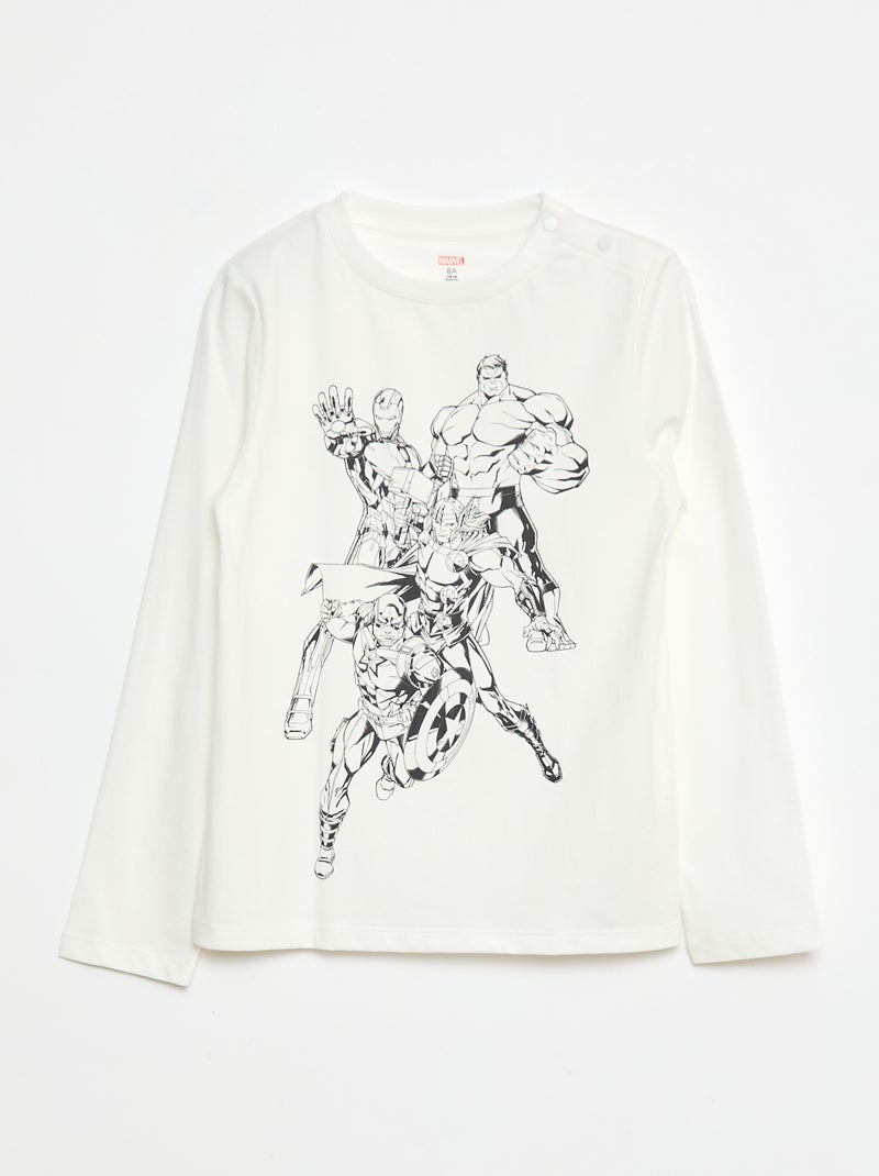 Camiseta de manga larga - Vengadores - So Easy Blanco - Kiabi