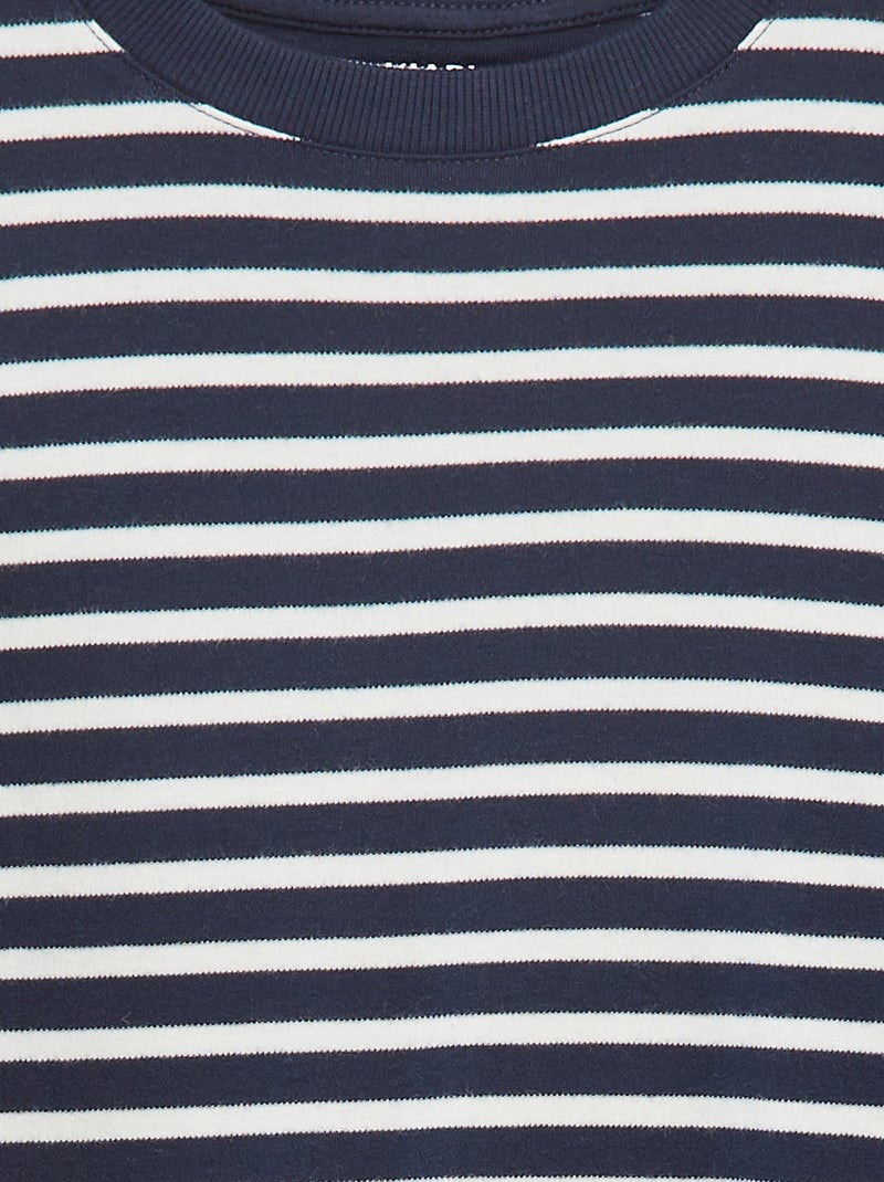 Camiseta de manga larga a rayas Azul - Kiabi