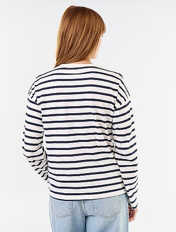 Camiseta de manga larga a rayas