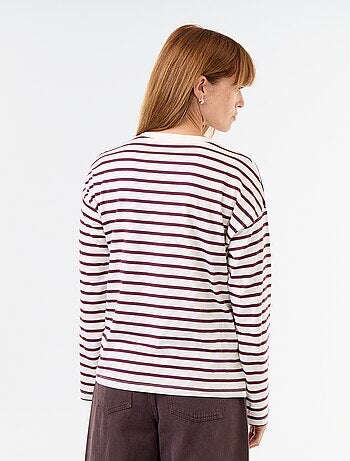 Camiseta de manga larga a rayas