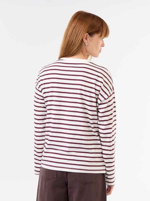 Camiseta de manga larga a rayas - Kiabi