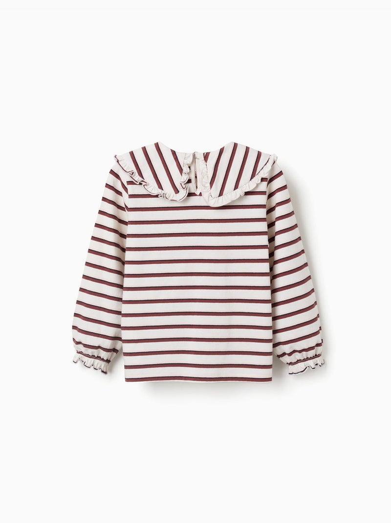 Camiseta de manga larga a rayas Blanco - Kiabi