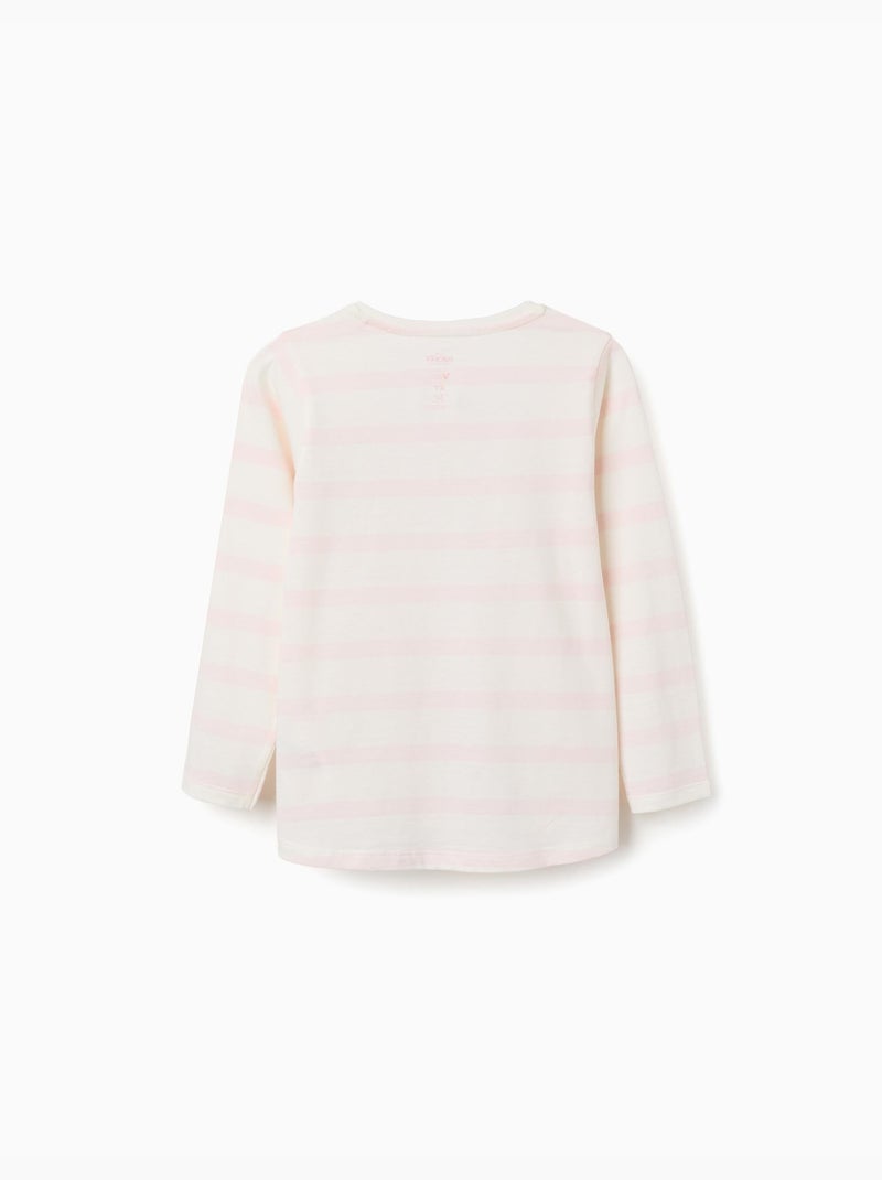 Camiseta de manga larga a rayas con estampado Minnie Rosa claro - Kiabi