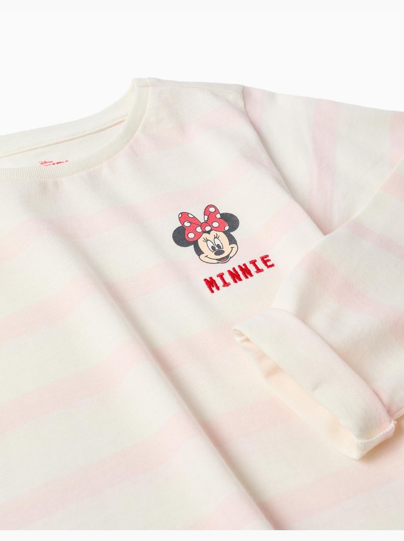 Camiseta de manga larga a rayas con estampado Minnie Rosa claro - Kiabi