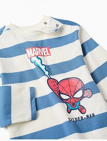Camiseta de manga larga a rayas con Spider-Man