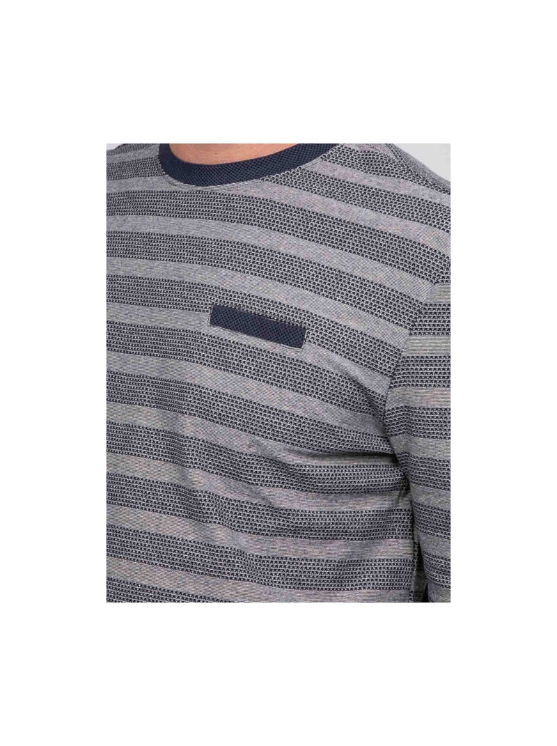 Camiseta de manga larga a rayas JUNANINE Beige - Kiabi