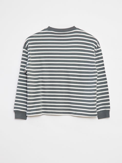 Camiseta de manga larga a rayas - Kiabi