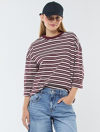 Camiseta de manga larga a rayas