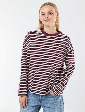 Camiseta de manga larga a rayas