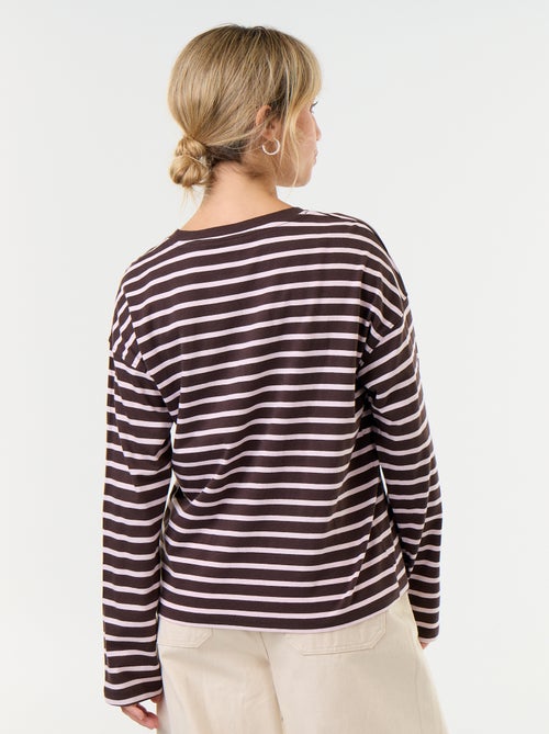 Camiseta de manga larga a rayas - Kiabi Camiseta de manga larga a rayas - Kiabi