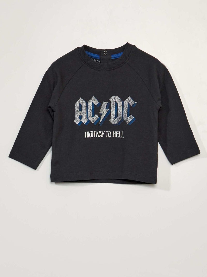 Camiseta de manga larga 'AC/DC' NEGRO - Kiabi