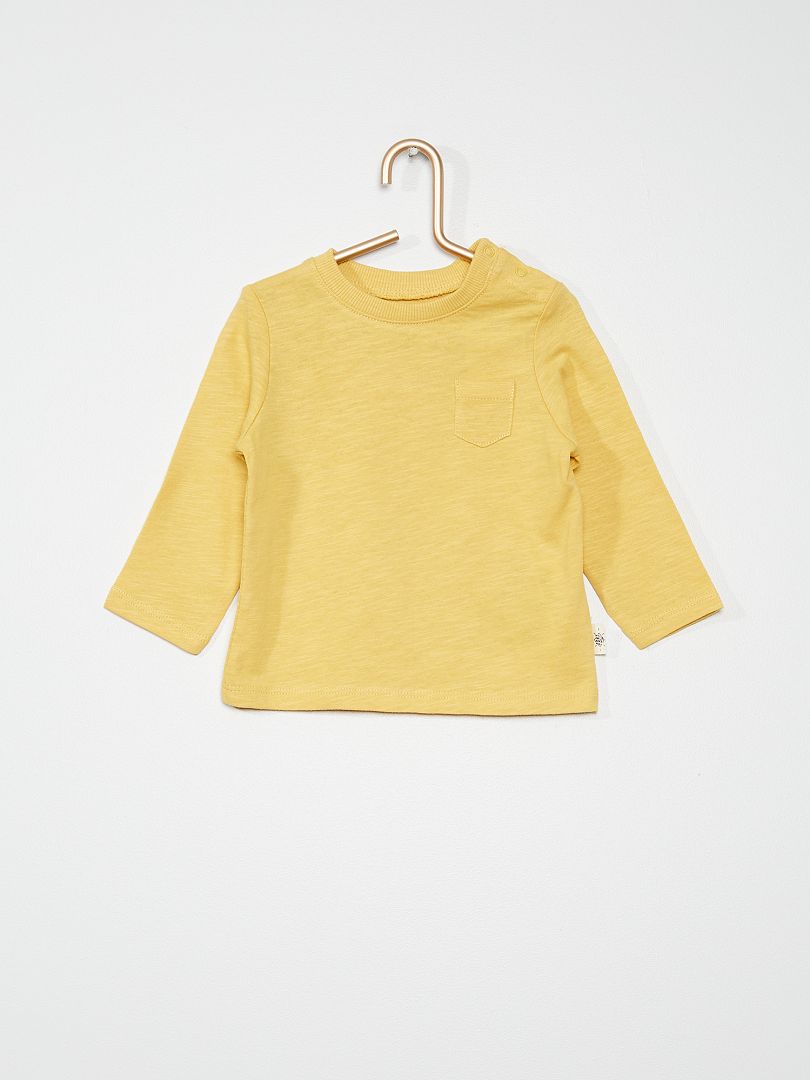 Camiseta de manga larga amarillo - Kiabi