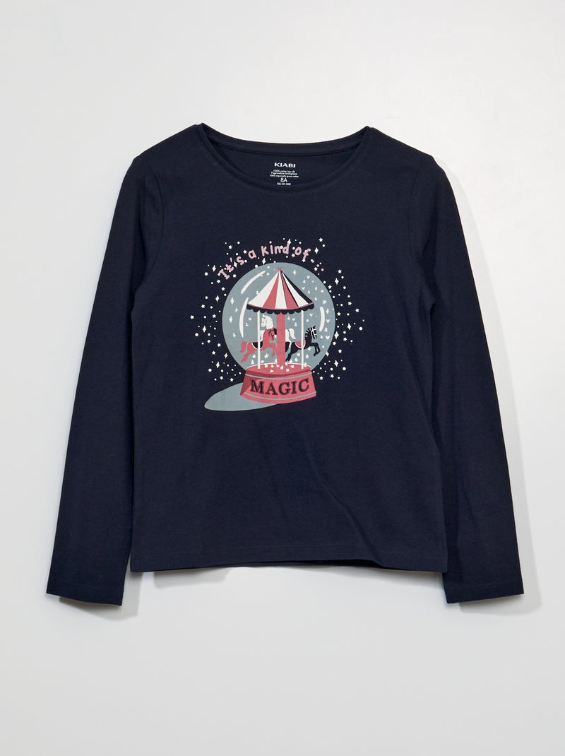 Camiseta de manga larga AZUL - Kiabi
