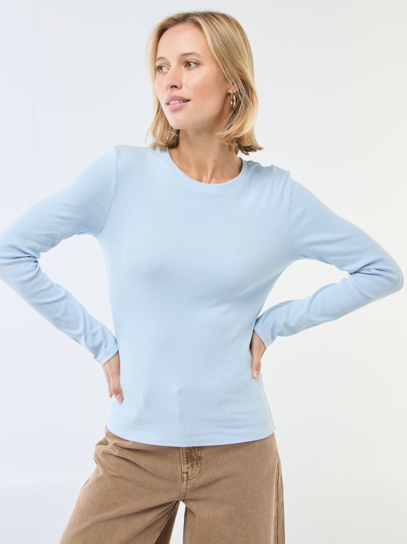 Camiseta de manga larga Azul - Kiabi