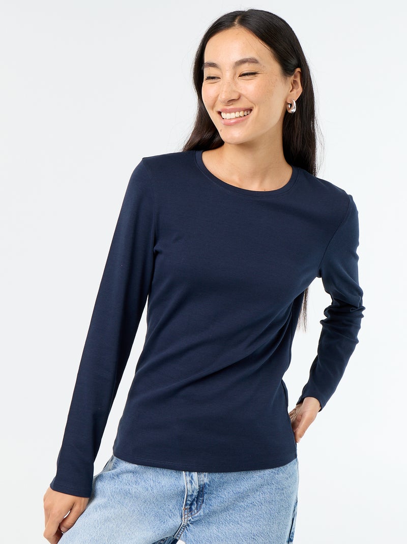 Camiseta de manga larga Azul - Kiabi