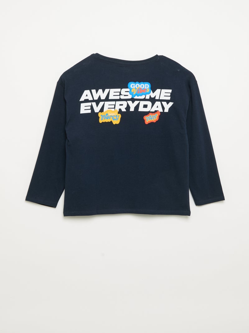 Camiseta de manga larga Azul marino - Kiabi