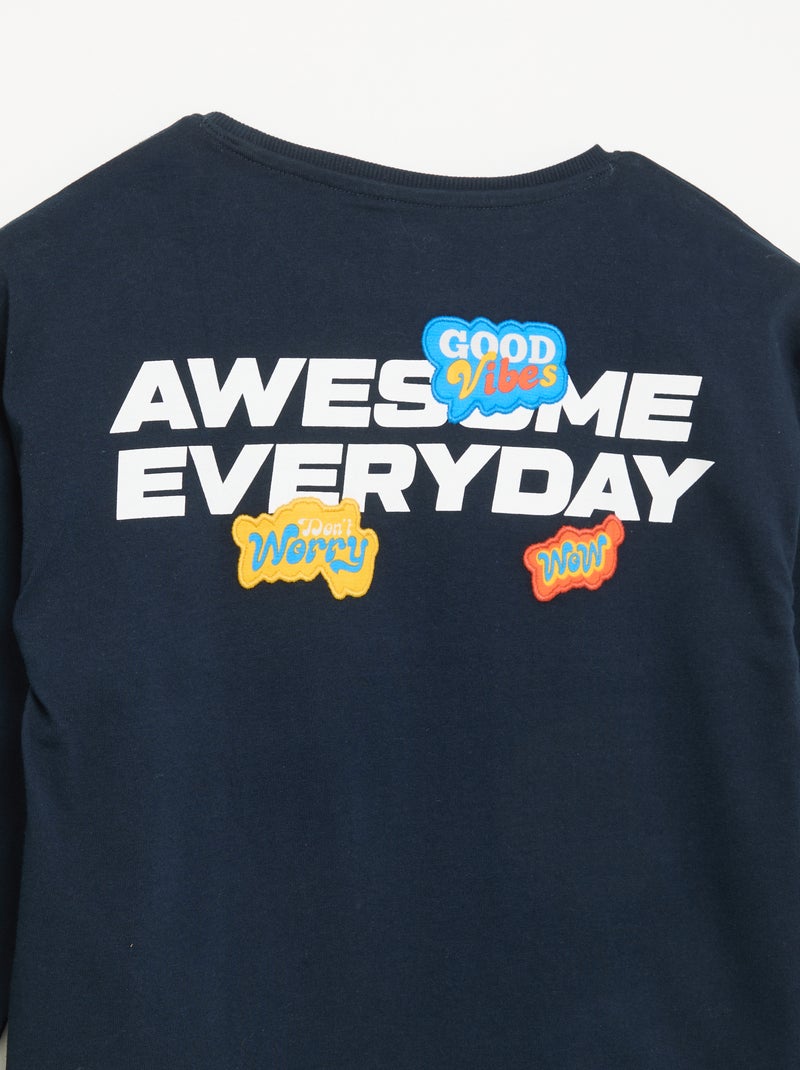 Camiseta de manga larga Azul marino - Kiabi