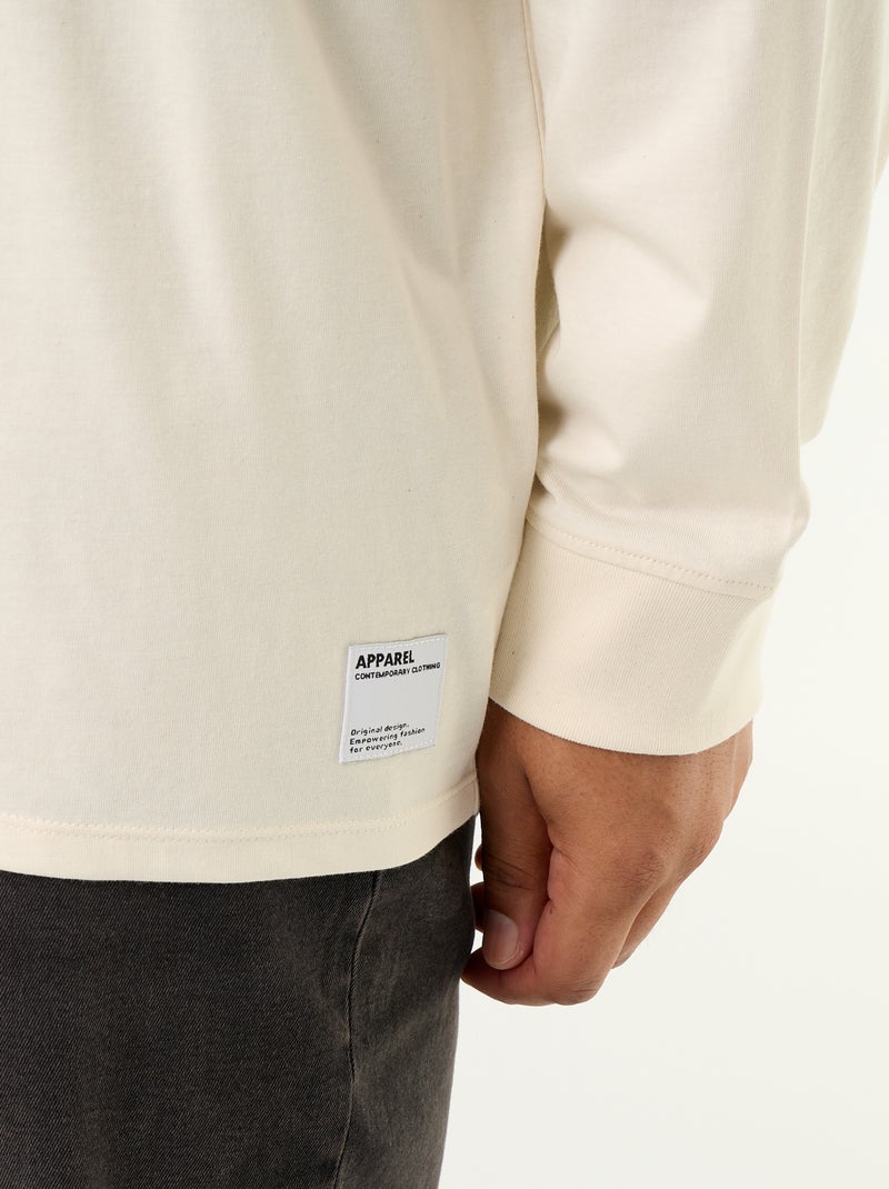 Camiseta de manga larga Beige - Kiabi