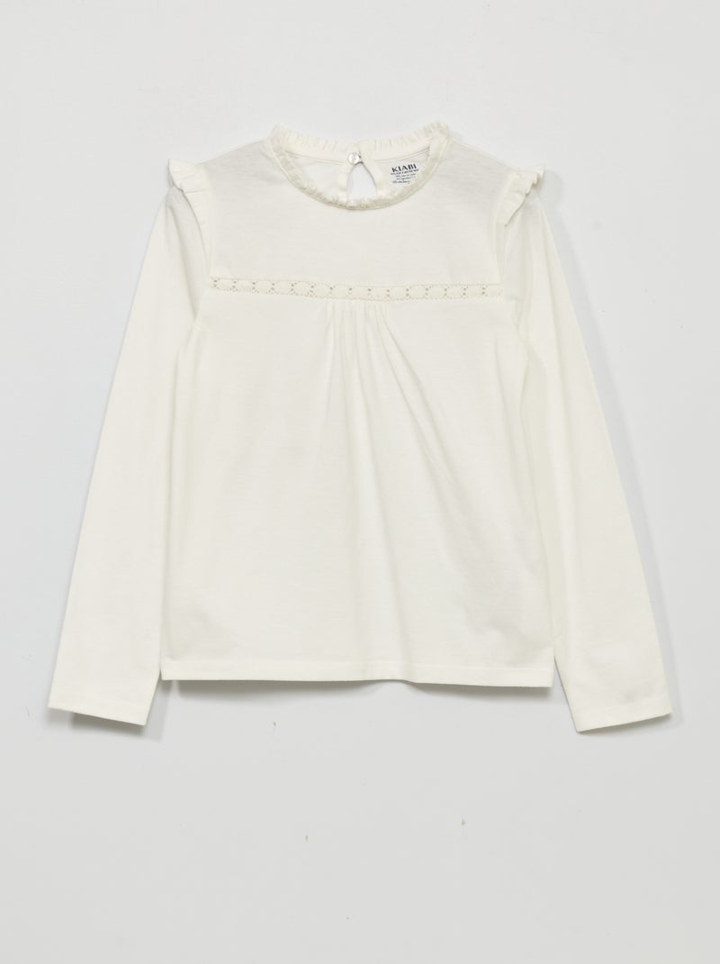Camiseta de manga larga Blanco - Kiabi