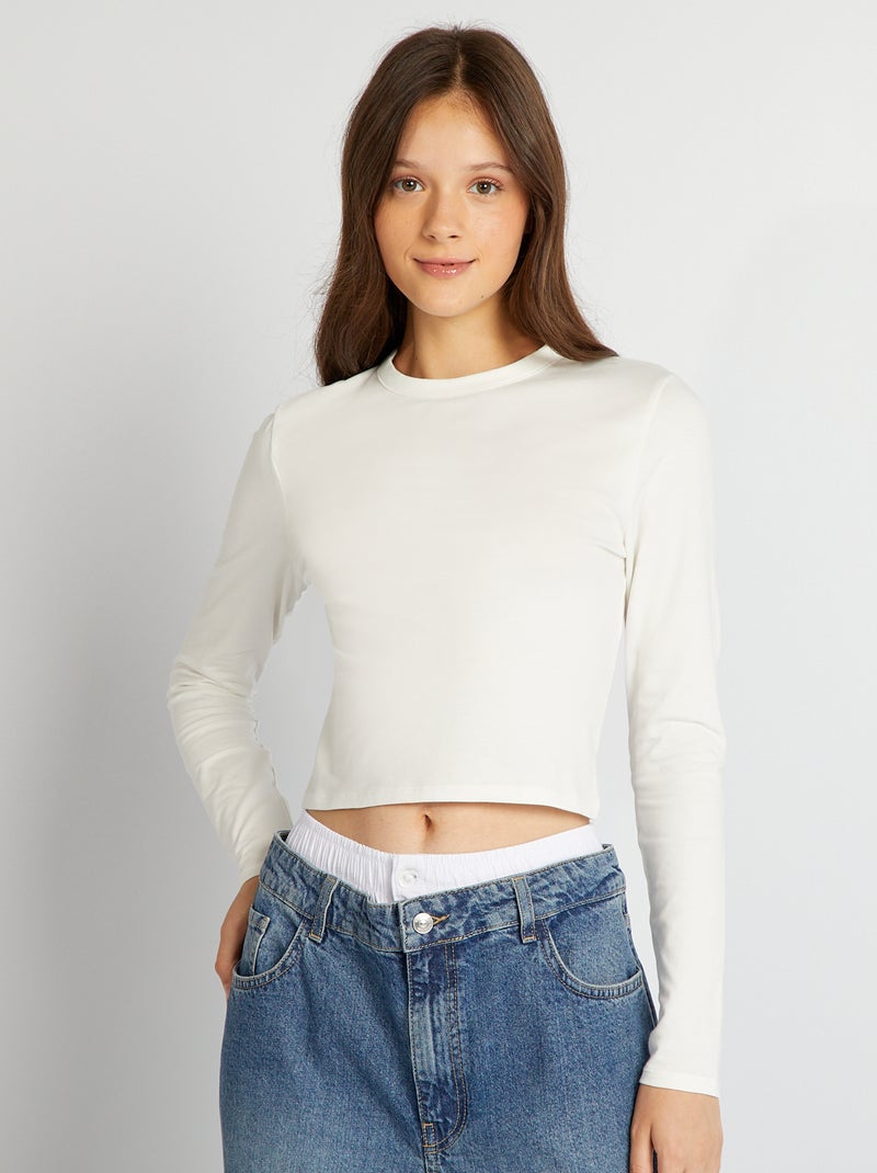 Camiseta de manga larga BLANCO - Kiabi
