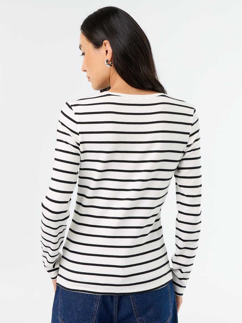 Camiseta de manga larga Blanco - Kiabi