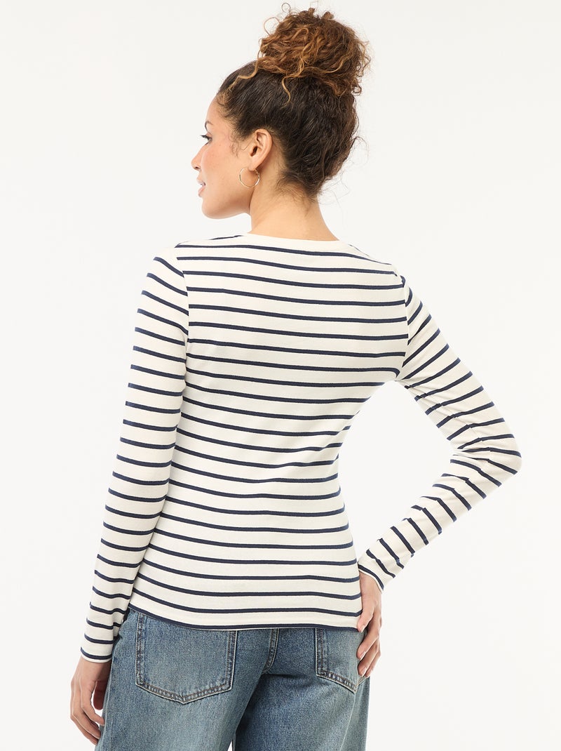 Camiseta de manga larga Blanco - Kiabi