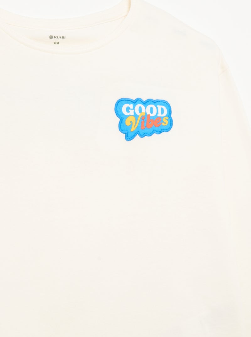 Camiseta de manga larga Blanco - Kiabi