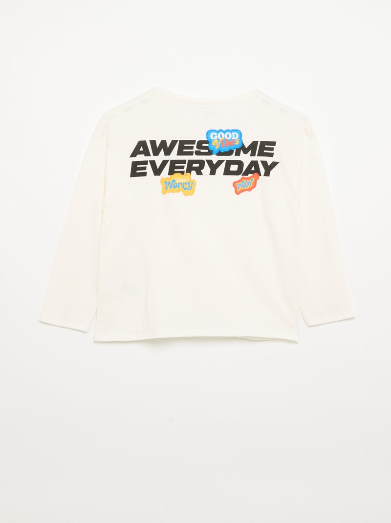 Camiseta de manga larga Blanco - Kiabi