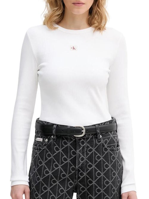 Camiseta de Manga Larga Calvin Klein Jeans para Mujer - Kiabi Camiseta de Manga Larga Calvin Klein Jeans para Mujer - Kiabi