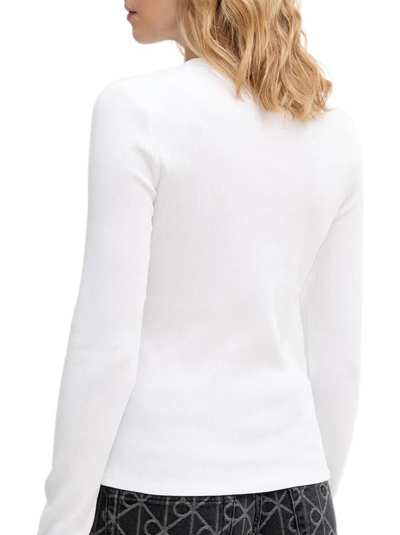 Camiseta de Manga Larga Calvin Klein Jeans para Mujer Blanco - Kiabi