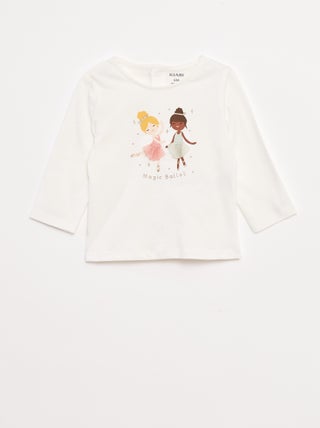 Camiseta de manga larga con adorno delantero