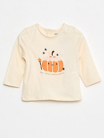 Camiseta de manga larga con adorno delantero