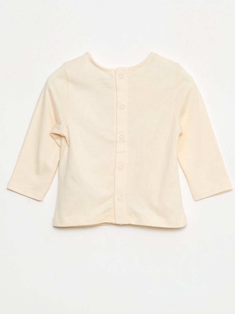 Camiseta de manga larga con adorno delantero Blanco - Kiabi