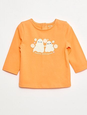 Camiseta de manga larga con adorno delantero