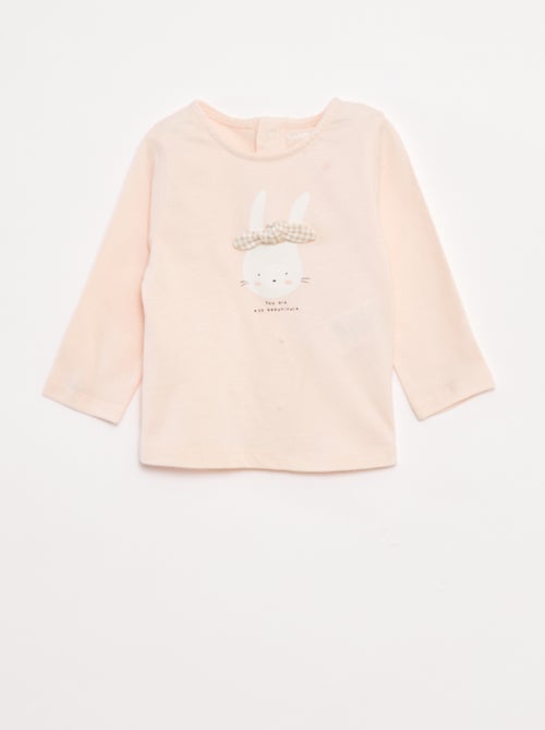 Camiseta de manga larga con adorno delantero - Kiabi