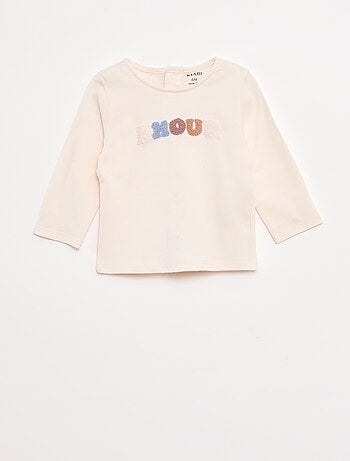 Camiseta de manga larga con adorno delantero