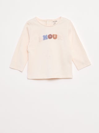 Camiseta de manga larga con adorno delantero