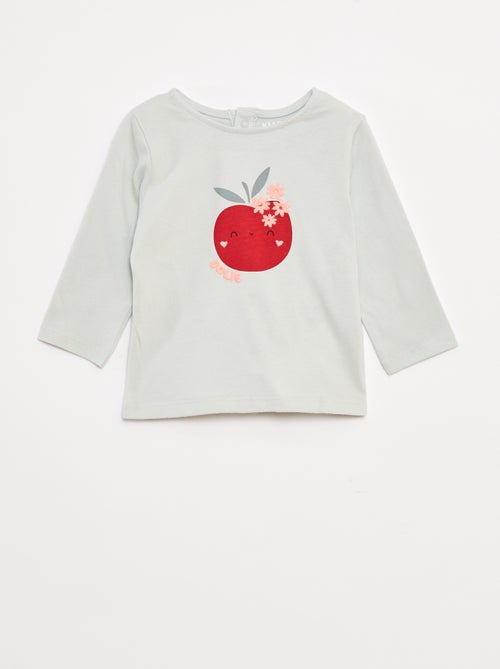 Camiseta de manga larga con adorno delantero - Kiabi
