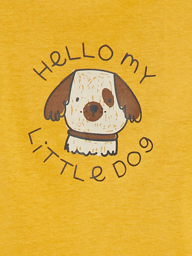 Camiseta de manga larga con adornos Amarillo - Kiabi