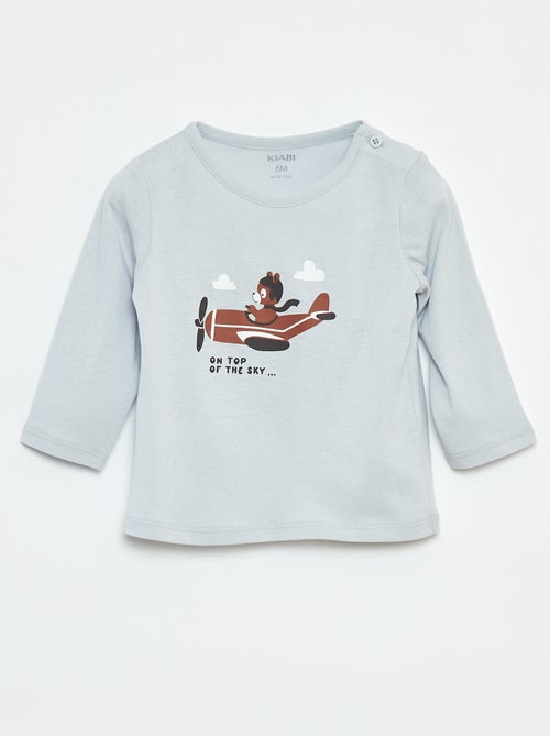 Camiseta de manga larga con adornos - Kiabi