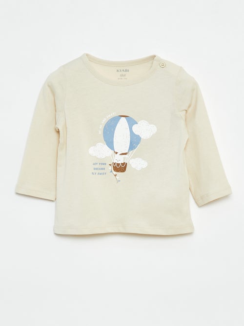 Camiseta de manga larga con adornos - Kiabi