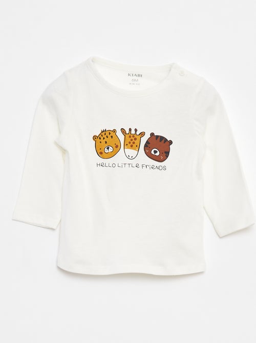 Camiseta de manga larga con adornos - Kiabi