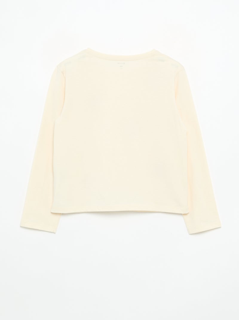 Camiseta de manga larga con animación Beige - Kiabi
