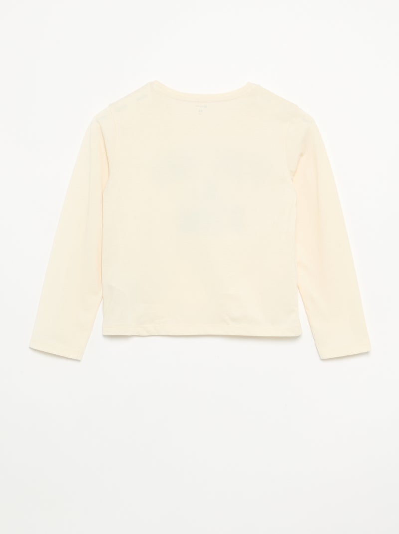 Camiseta de manga larga con animación Beige - Kiabi