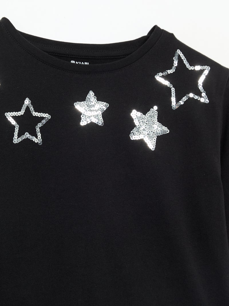 Camiseta de manga larga con animación Negro - Kiabi