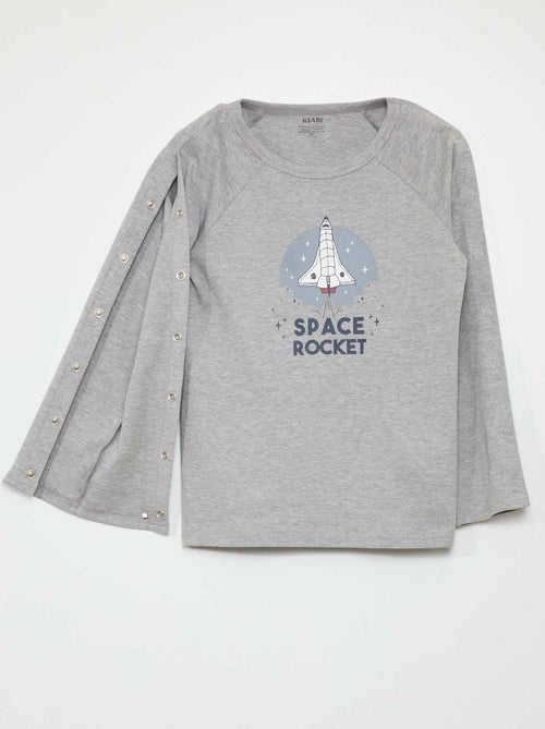 Camiseta de manga larga con automáticos - So Easy - Kiabi Camiseta de manga larga con automáticos - So Easy - Kiabi