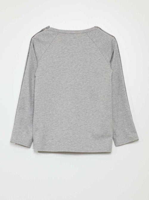 Camiseta de manga larga con automáticos - So Easy - Kiabi Camiseta de manga larga con automáticos - So Easy - Kiabi